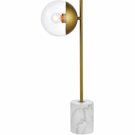 CLING Eclipse 1 Light Table Lamp with Clear Glass, Brass CL2945040